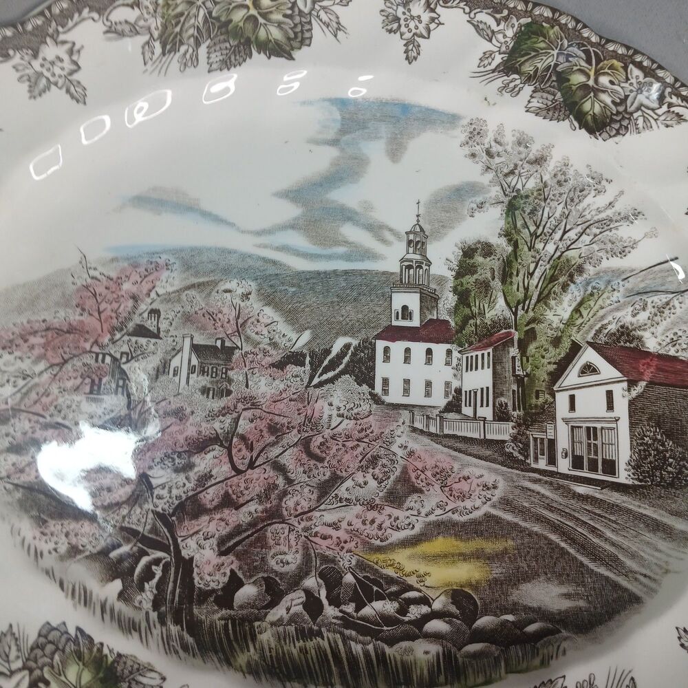 Johnson Bros. "The Village Green" Friendly Village 11 7/8" Serving Platter VTG 2 - Picture 8 of 16